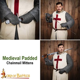 Mitaines en cotte de mailles XIIIe-XIVe siècle, anneaux plats, rivets ronds - Celtic Webmerchant
