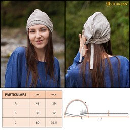 Middeleeuwse hoofddoek Maciejowski Bijbel, linnen - Celtic Webmerchant
