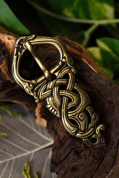 Hebilla Vikinga serpiente Midgard bronce - Celtic Webmerchant