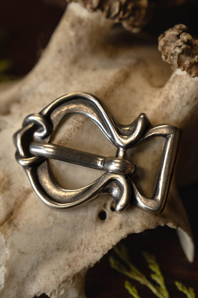 Rusvik belt buckle, silvered - Celtic Webmerchant