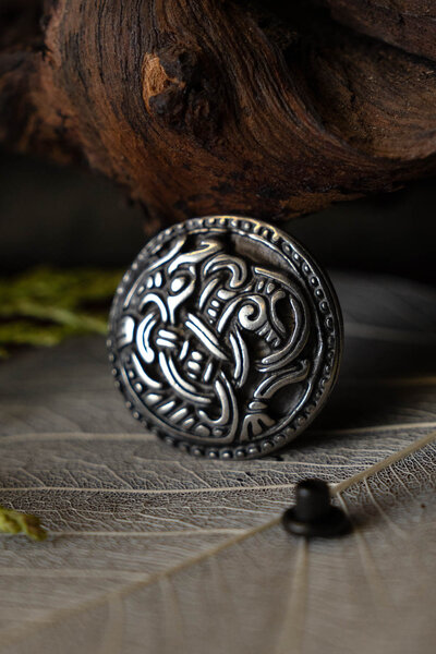 Round belt fitting Hordaland silvered - Celtic Webmerchant