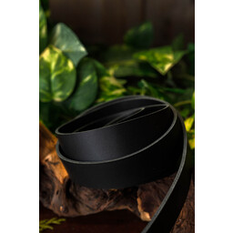 Læderbælte 30 mm / 130-140 cm sort - Celtic Webmerchant