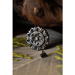 Adornos florales de cinturón del siglo XV (juego de 5 piezas), bronce plateado - Celtic Webmerchant