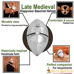 German folding visor bascinet, 2 mm - Celtic Webmerchant