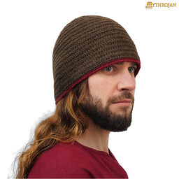 Needle-Bound Hat, 100% Wool, Brown-Red - Celtic Webmerchant