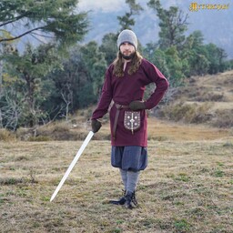 Viking tuniek Svein, wol, wijnrood - Celtic Webmerchant