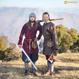 Túnica vikinga Svein, lana, rojo vino - Celtic Webmerchant