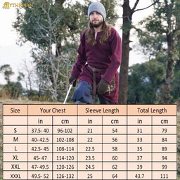 Viking tuniek Svein, wol, wijnrood - Celtic Webmerchant