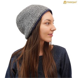 Needle-Bound Hat, 100% Wool, Grey-Blue - Celtic Webmerchant