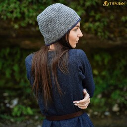 Needle-Bound Hat, 100% Wool, Grey-Blue - Celtic Webmerchant