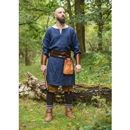 Medieval linen tunic, dark blue - Celtic Webmerchant