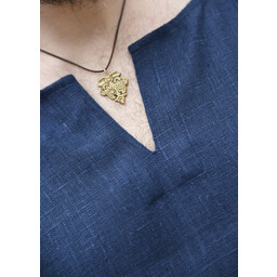 Medieval linen tunic, dark blue - Celtic Webmerchant