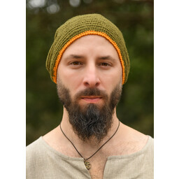 Crocheted cap, 100% wool, green - yellow - Celtic Webmerchant