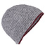 Crocheted cap, 100% wool, grey - wine red - Celtic Webmerchant