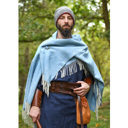 Gehäkelte Mütze, 100 % Wolle, grau - weinrot - Celtic Webmerchant