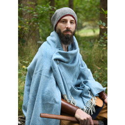 Gehäkelte Mütze, 100 % Wolle, grau - weinrot - Celtic Webmerchant