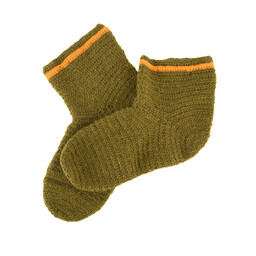 Calcetines de ganchillo, 100% lana, verde-amarillo - Celtic Webmerchant