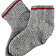 Ulfberth Gehäkelte Socken, 100 % Wolle, grau - weinrot - Celtic Webmerchant