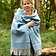 Ulfberth Coperta/mantello 100% lana, spinato, colore blu - Celtic Webmerchant