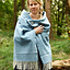 Coperta/mantello 100% lana, spinato, colore blu - Celtic Webmerchant