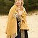 Ulfberth Couverture / cape 100% laine, chevrons, jaune - Celtic Webmerchant
