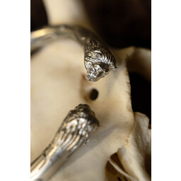 torques romanas con cabezas de león, par, color plata - Celtic Webmerchant