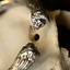 Roman torcs med Lion huvuden, par, silverfärg - Celtic Webmerchant