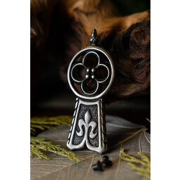 Medieval Quatrefoil belt end, silvered - Celtic Webmerchant