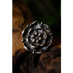 Tudor-rose bæltespænder (sæt med 5 dele), forsølvet bronze - Celtic Webmerchant