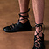 Leonardo Carbone Læderjernalder sandaler sort - Celtic Webmerchant