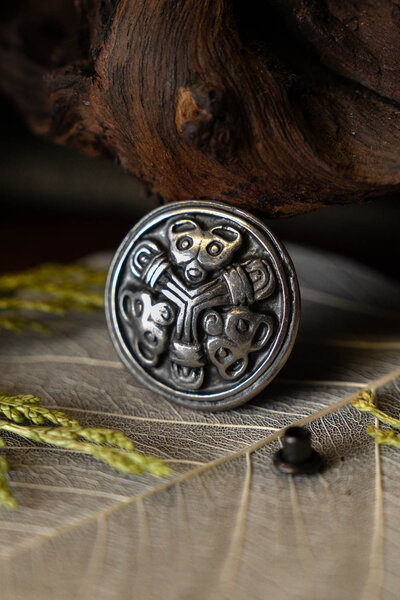 Viking belt fitting Borre set of 5 pieces, silvered - Celtic Webmerchant
