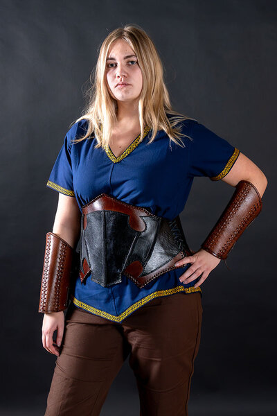 Dark Elf schwarz / braun Leder-Korsett - Celtic Webmerchant