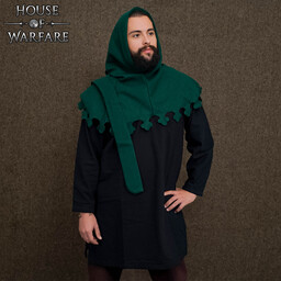 Spätmittelalterliche Gugel mit Liripipe, Wolle, grün - Celtic Webmerchant