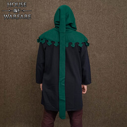 Spätmittelalterliche Gugel mit Liripipe, Wolle, grün - Celtic Webmerchant