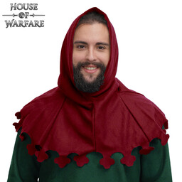 Late Medieval Liripipe Hood, Wool, Dark Red - Celtic Webmerchant