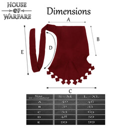Capucha tardomedieval con liripipe, lana, rojo oscuro - Celtic Webmerchant