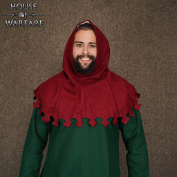 Late Medieval Liripipe Hood, Wool, Dark Red - Celtic Webmerchant