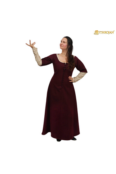 15:e-17:e århundradets kirtle i ull, röd - Celtic Webmerchant