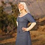 15de-17de eeuwse cotehardie, linnen, blauw - Celtic Webmerchant