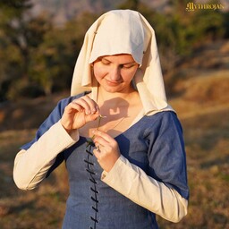 Cotehardie 15º-17º Siglo, Lino, Azul - Celtic Webmerchant