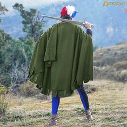 Manteau du 14e siècle Bocksten Man, laine, vert - Celtic Webmerchant