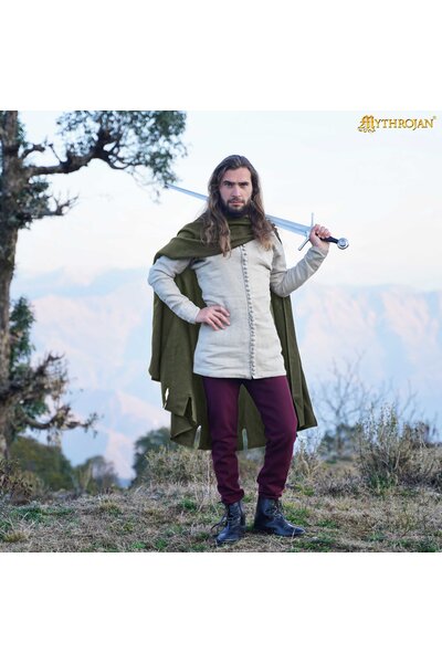 14. århundredes kappe Bocksten Man, uld, grøn - Celtic Webmerchant