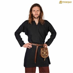 Viking tunika Eirik, hør, sort - Celtic Webmerchant