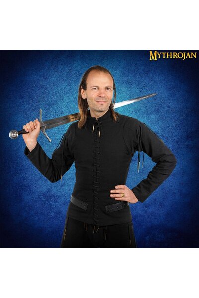 Laatmiddeleeuwse arming doublet, zwart - Celtic Webmerchant