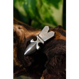 Medieval belt end (1250-1500), silvered - Celtic Webmerchant