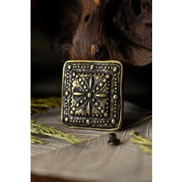 Garnitures de ceinture fleur du 15e siècle (ensemble de 5 pièces), couleur bronze - Celtic Webmerchant