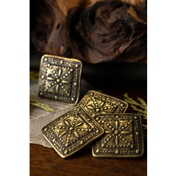 Garnitures de ceinture fleur du 15e siècle (ensemble de 5 pièces), couleur bronze - Celtic Webmerchant