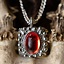 Collana Tudor Elizabeth I, gemma rossa, argentata - Celtic Webmerchant