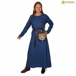 Suknia wikingów Helga, len, niebieski - Celtic Webmerchant
