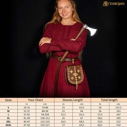Suknia wikingów Helga, len, niebieski - Celtic Webmerchant